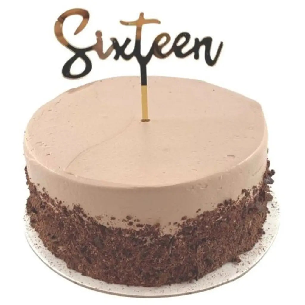 Alpen Occasions Cake Topper Acrylic Sixteen Gold 443075