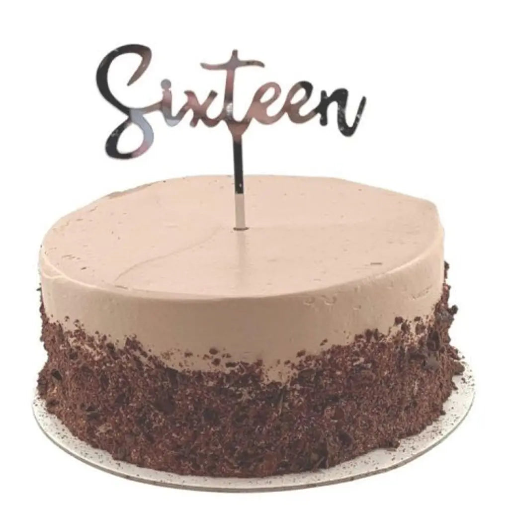 Alpen Occasions Cake Topper Acrylic Sixteen Silver 443076