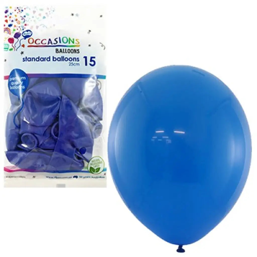 Alpen Occasions Latex Balloon Blue 25cm 15Pk 203443