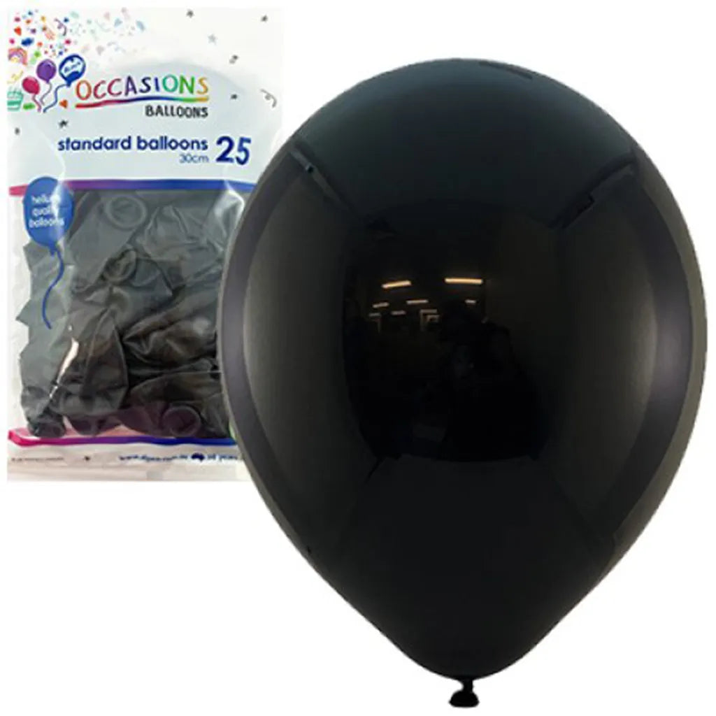 Alpen Occasions Latex Balloon Standard Black 30cm 25Pk 203118 3