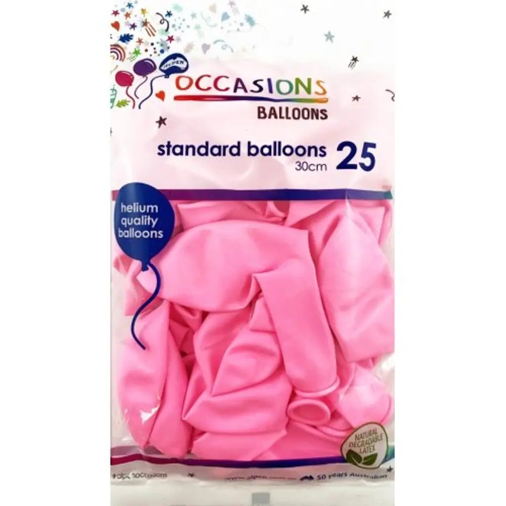 Alpen Occasions Latex Balloon Standard Light Pink 30cm 25Pk 203121