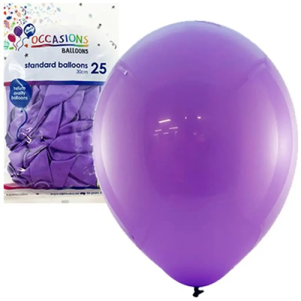 Alpen Occasions Latex Balloon Standard Purple 30cm 25Pk 203119