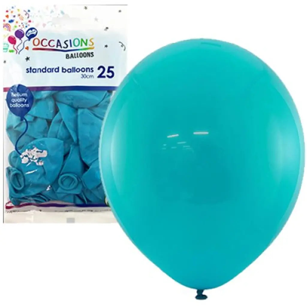 Alpen Occasions Latex Balloon Teal 30cm 25Pk 203124