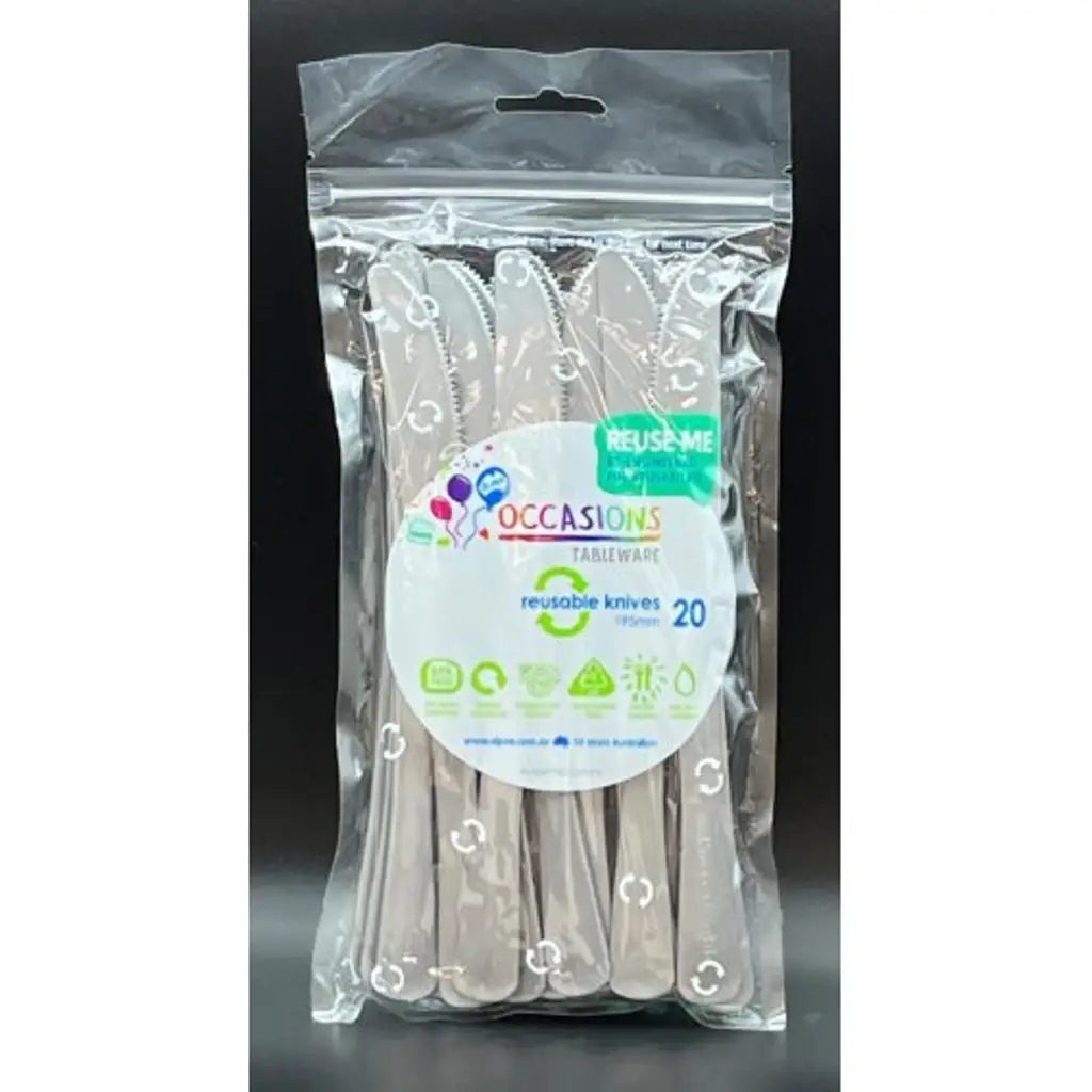 Alpen Occasions Reusable Knives Silver 20Pk 386119