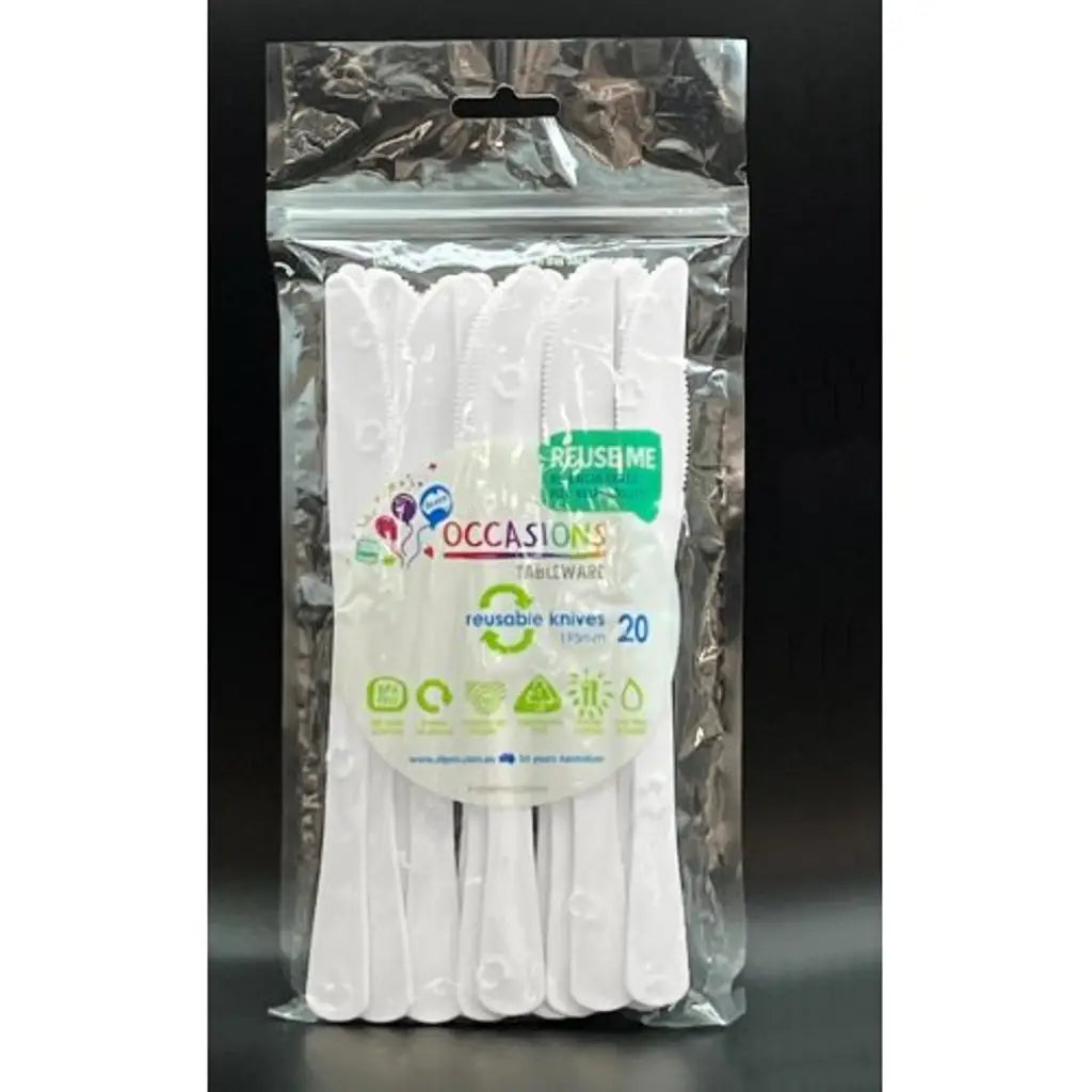 Alpen Occasions Reusable Knives White 20Pk 386101