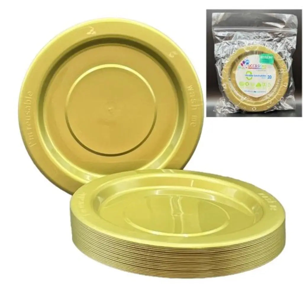Alpen Occasions Reusable Lunch Plates Gold 180mm 20Pk 381131