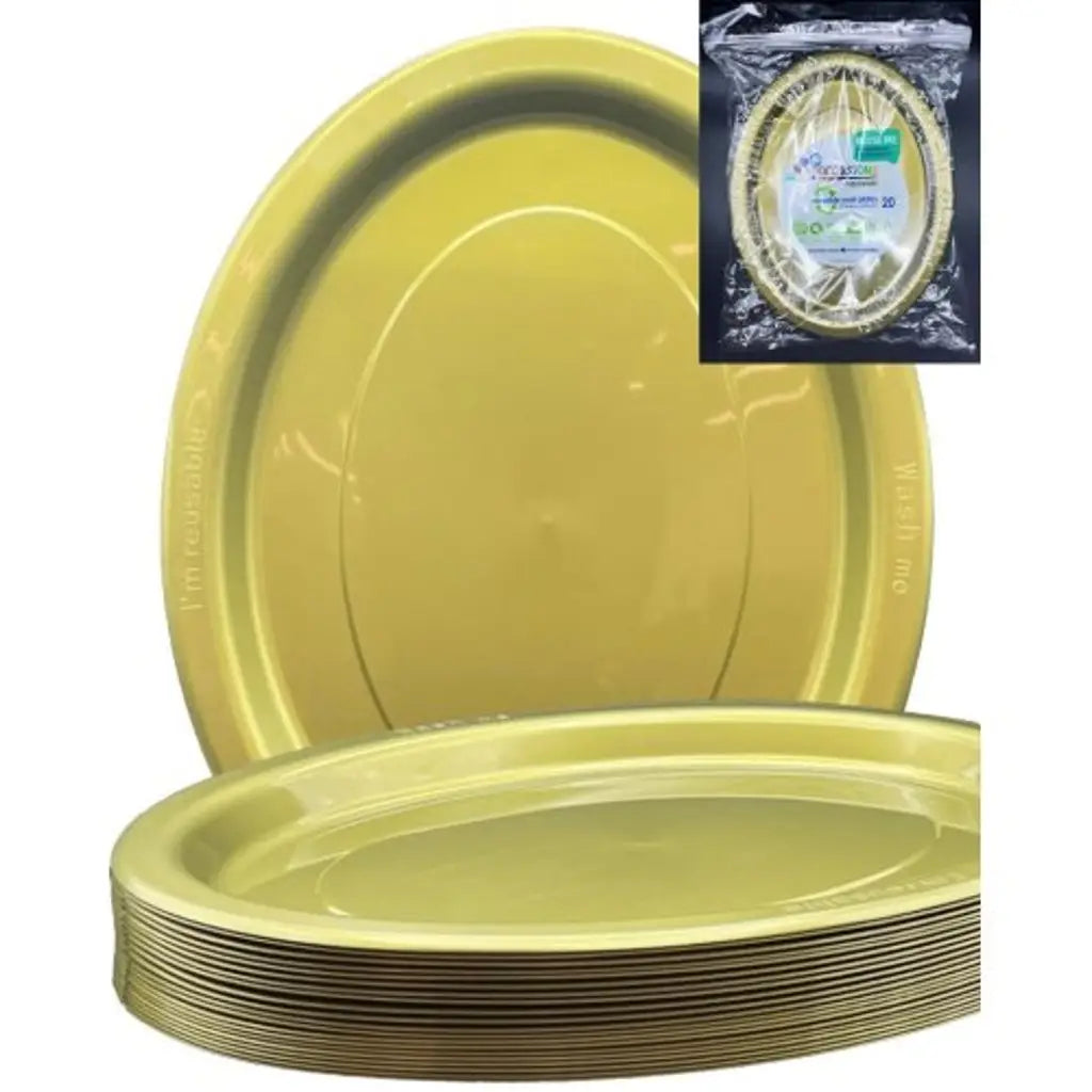 Alpen Occasions Reusable Oval Plates Gold 315x245mm 20Pk 383131