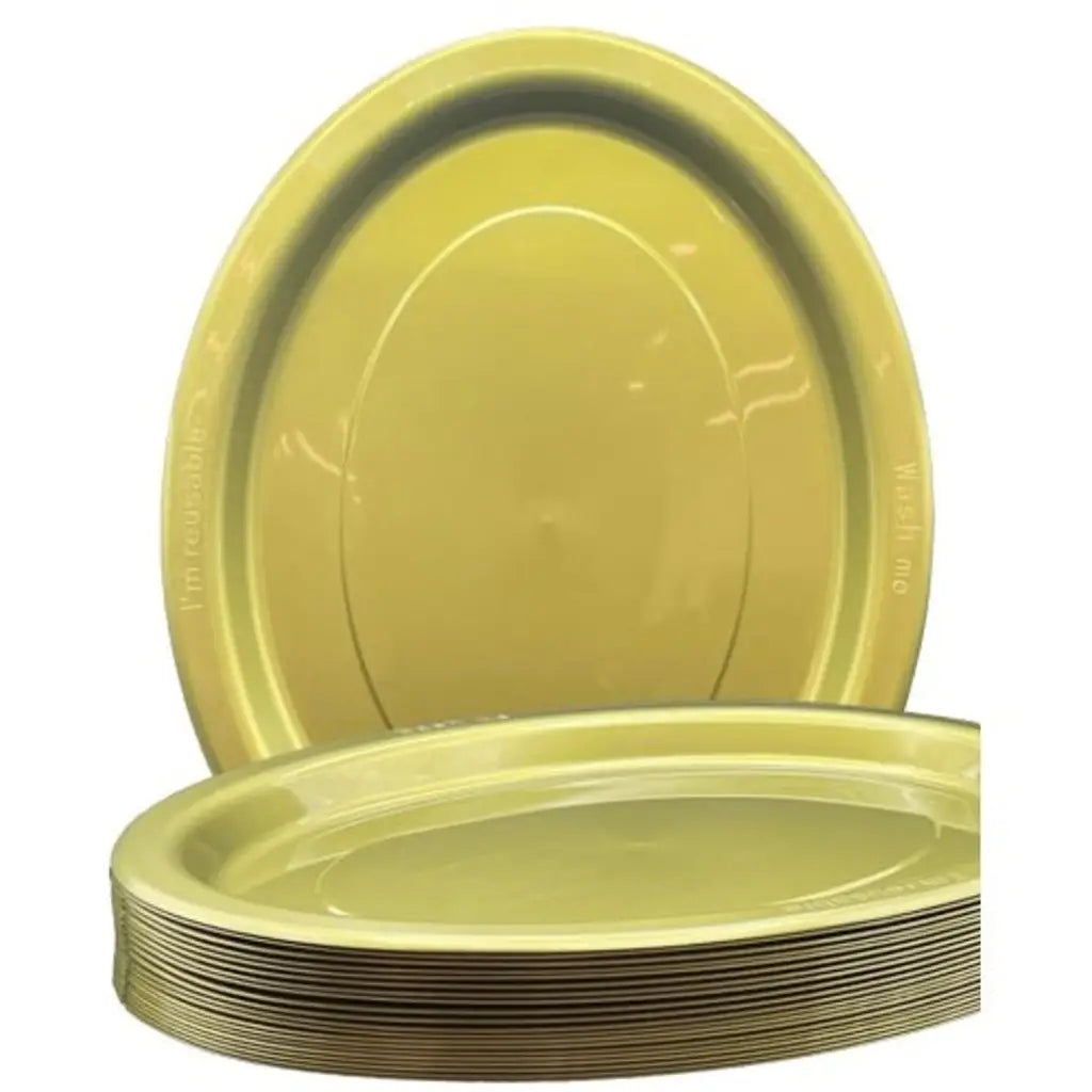 Alpen Occasions Reusable Oval Plates Gold 315x245mm 20Pk 383131