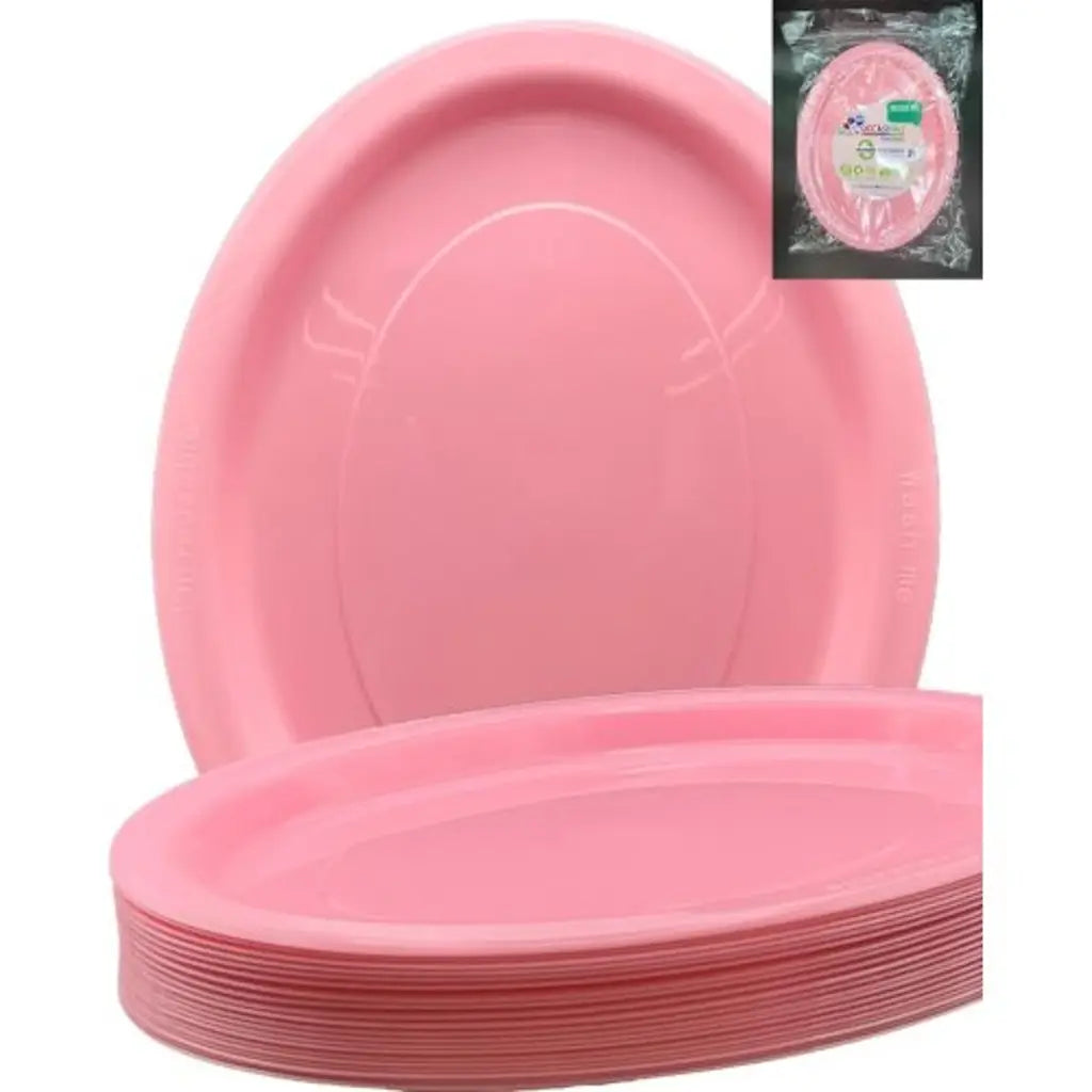 Alpen Occasions Reusable Oval Plates Light Pink 315x245mm 20Pk 383104