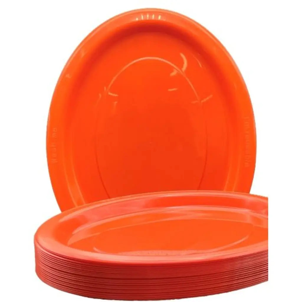 Alpen Occasions Reusable Oval Plates Orange 315x245mm 20Pk 383149