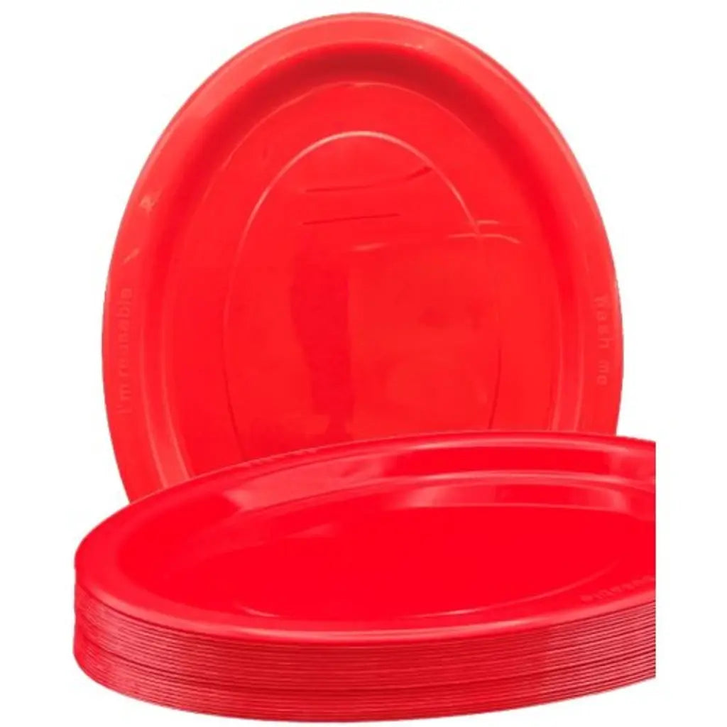 Alpen Occasions Reusable Oval Plates Red 315x245mm 20Pk 383116