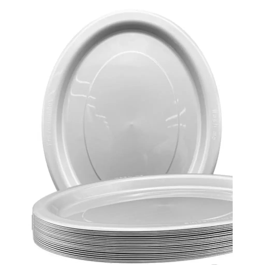 Alpen Occasions Reusable Oval Plates Silver 315x245mm 20Pk 383119