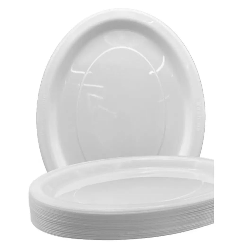 Alpen Occasions Reusable Oval Plates White 315x245mm 20Pk 383101