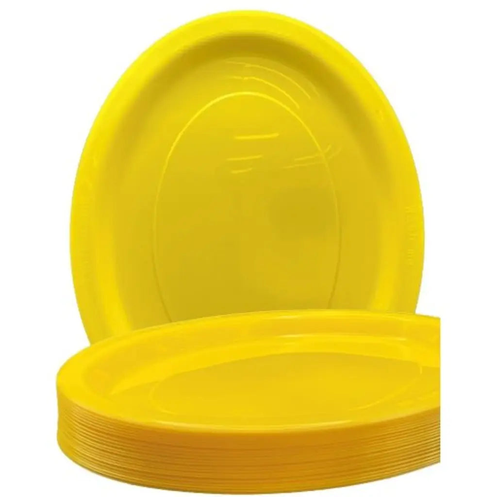 Alpen Occasions Reusable Oval Plates Yellow 315x245mm 20Pk 383125