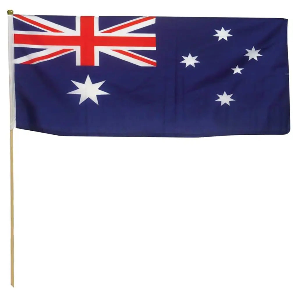 Australian Flag With Wooden Pole 60x30cm Pole Size 1x76cm 116225