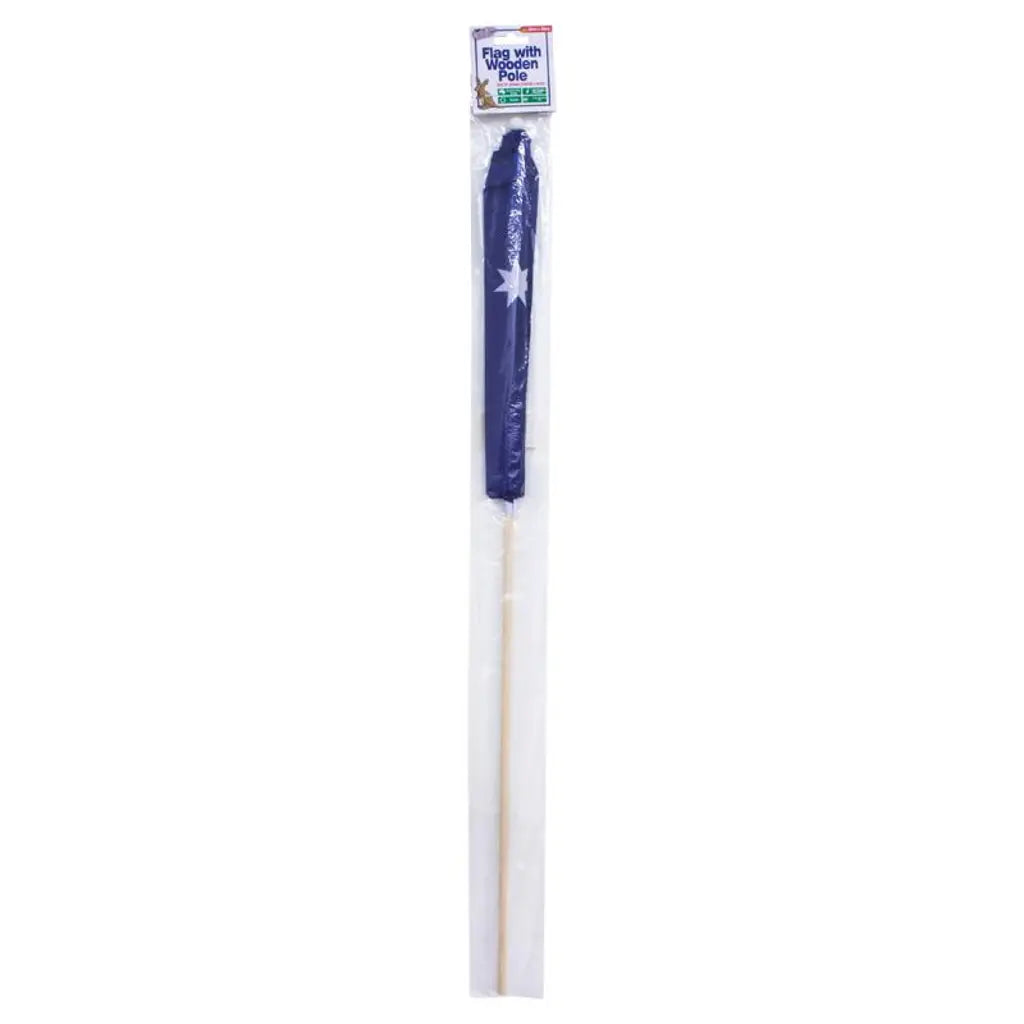 Australian Flag With Wooden Pole 60x30cm Pole Size 1x76cm 116225