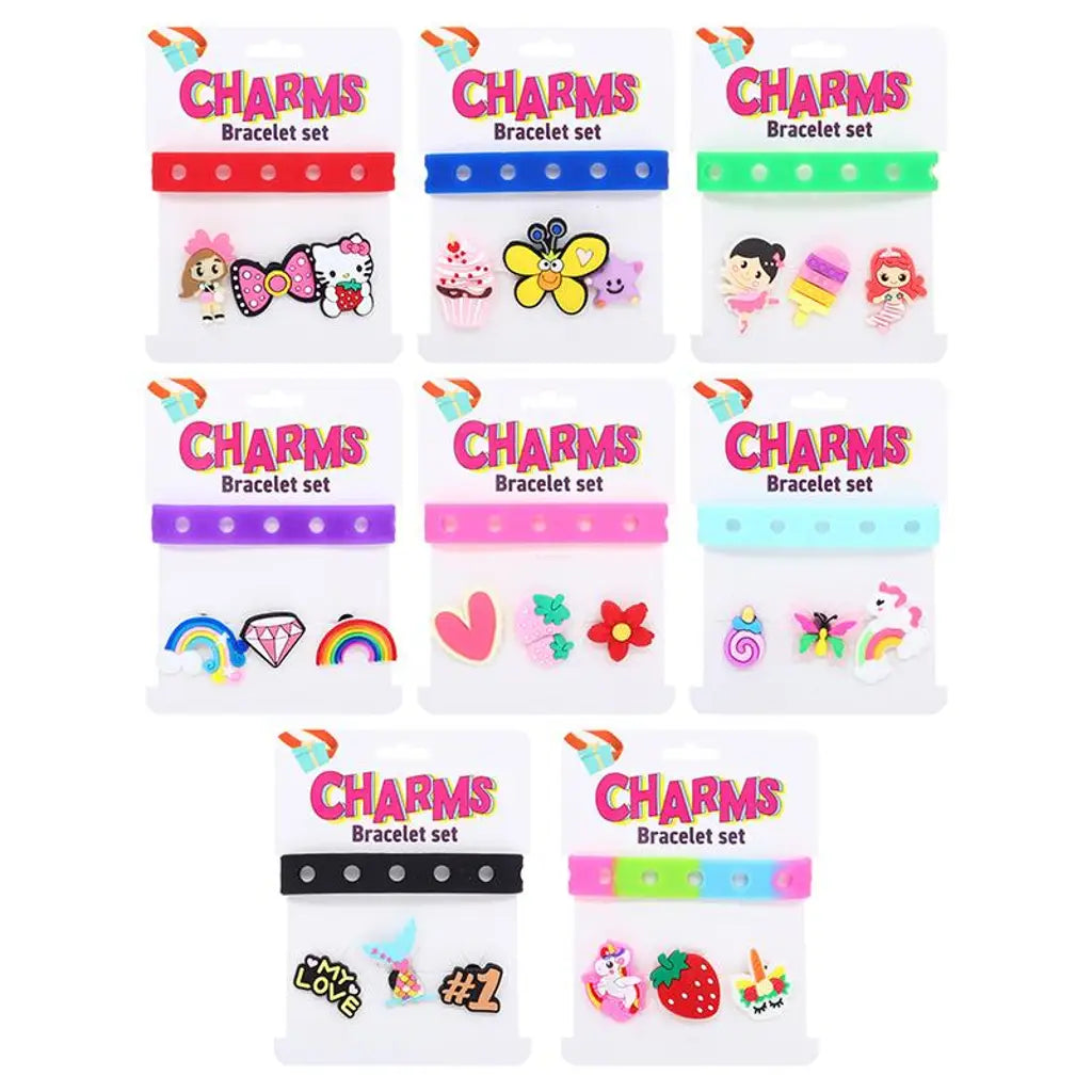 Charms Bracelet Set Assorted Designs 22.5x1.5cm 4Pcs B289516