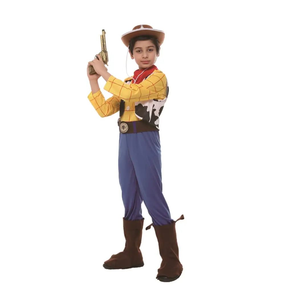 Cowboy Costume Size XXL Including Jumpsuit, Vest, Boot Cover, Belt, Height 152cm, Waist 64cm PP79038