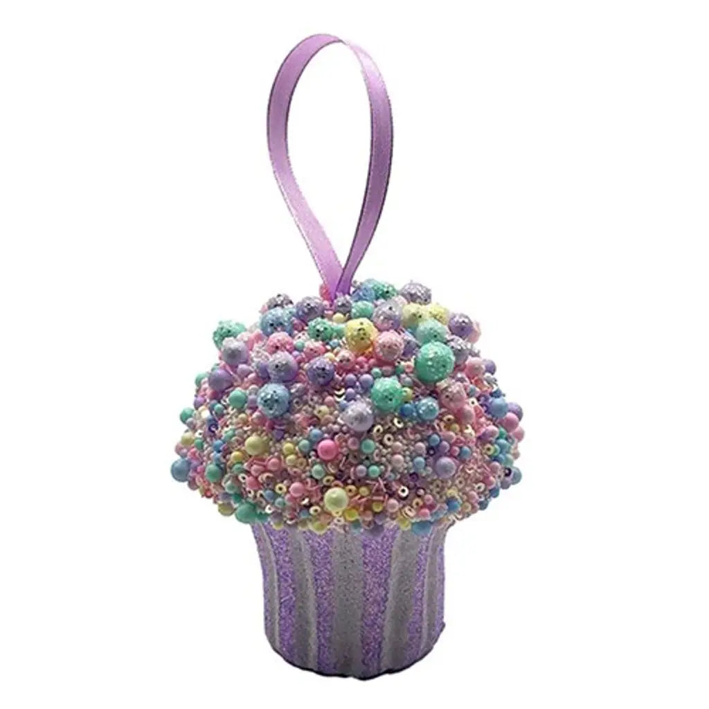Dats Decoration Xmas Ornaments Tree Cupcake Purple 10x10cm 73243