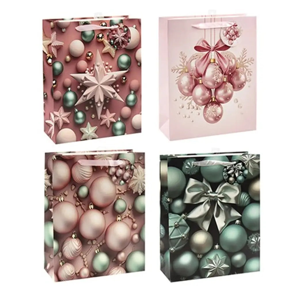Dats Gift Bag Xmas Bottle Crystal Glitter 210gsm w JHook Asst 73143