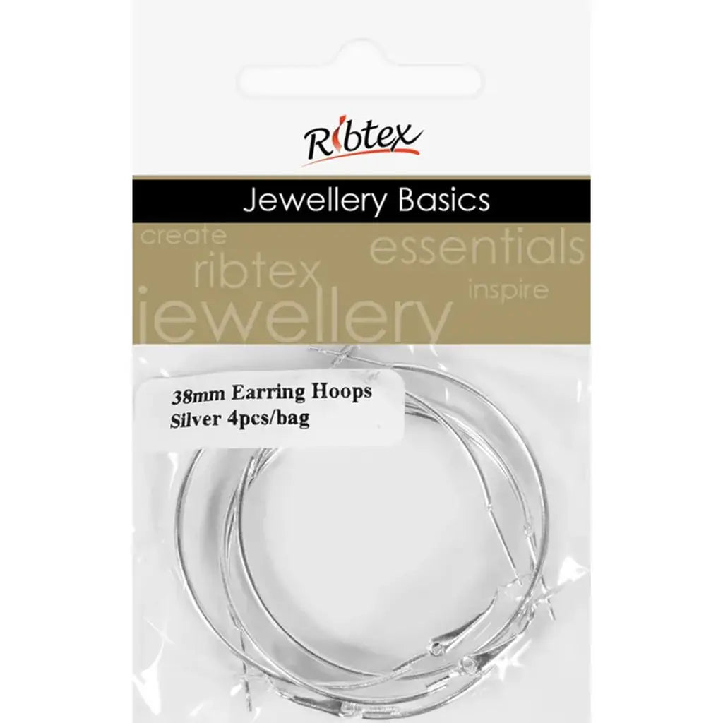 Earring Hoops 38mm Silver 4Pk JF1135