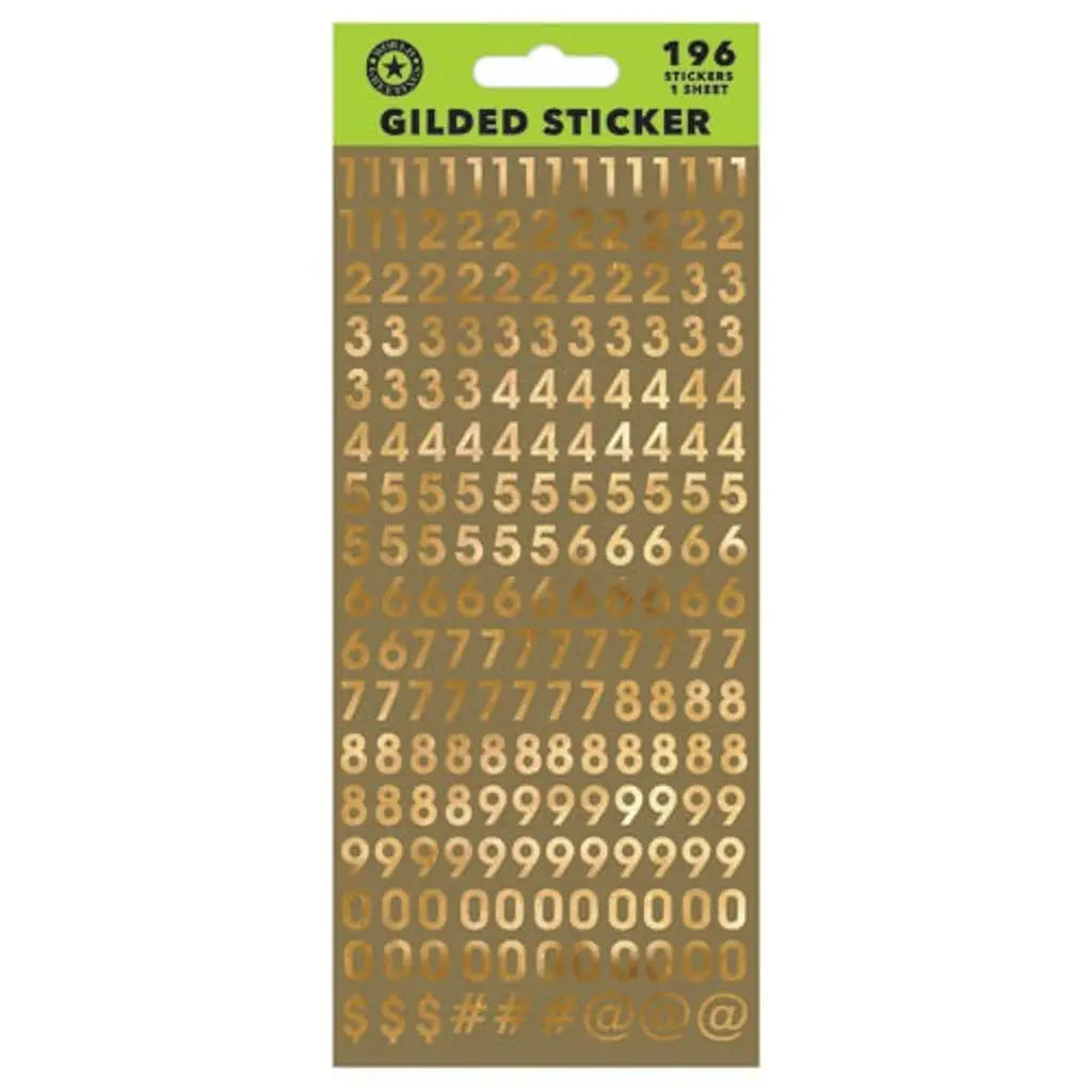FSC Mix Sticker Sheet Golded Numbers WEB6001
