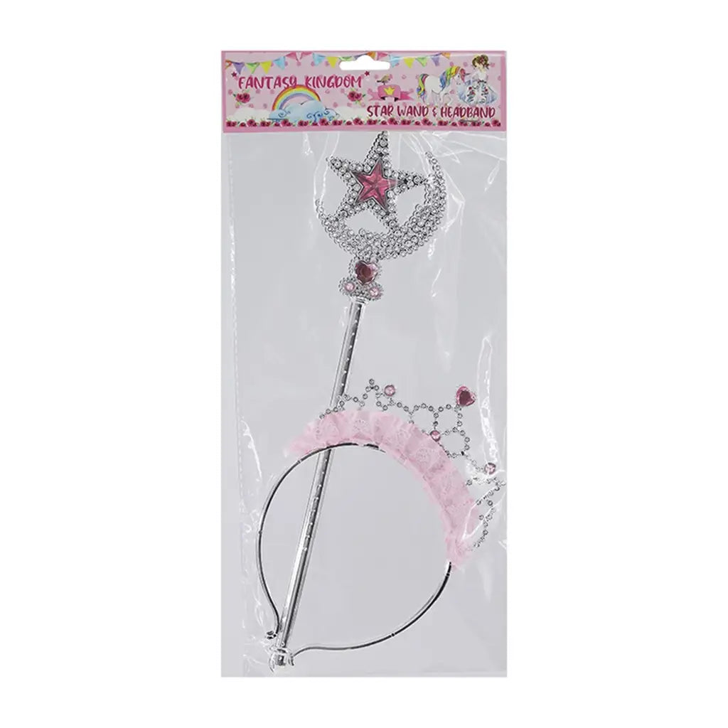 Fantasy Kingdom Pink Princess Star Wand And Headband Set A73292