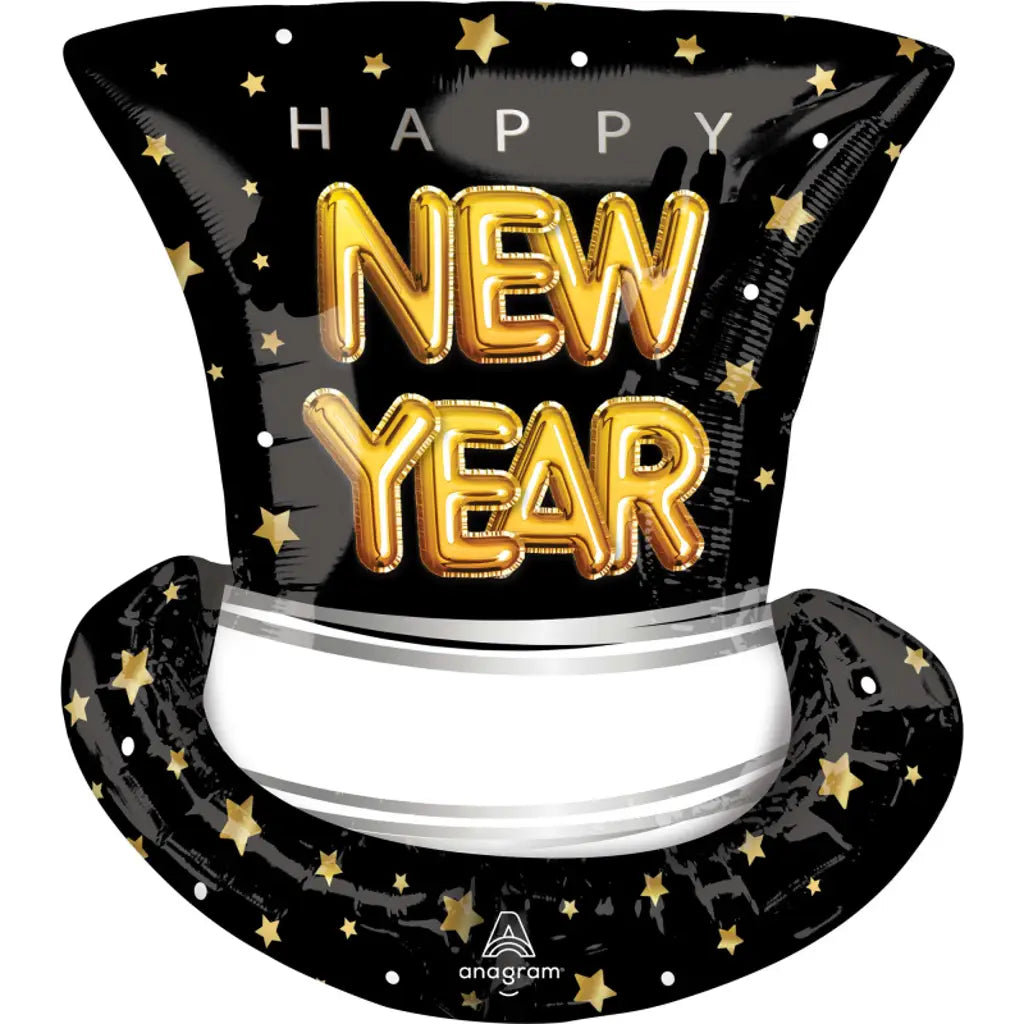 Foil Balloon Supershape HNY Pop Clink Cheers Top 53x60cm 4378801