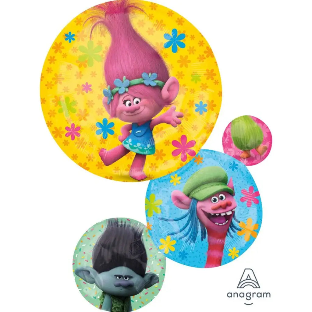 Foil Balloon Supershape Trolls Pattern 55x71cm 3395201