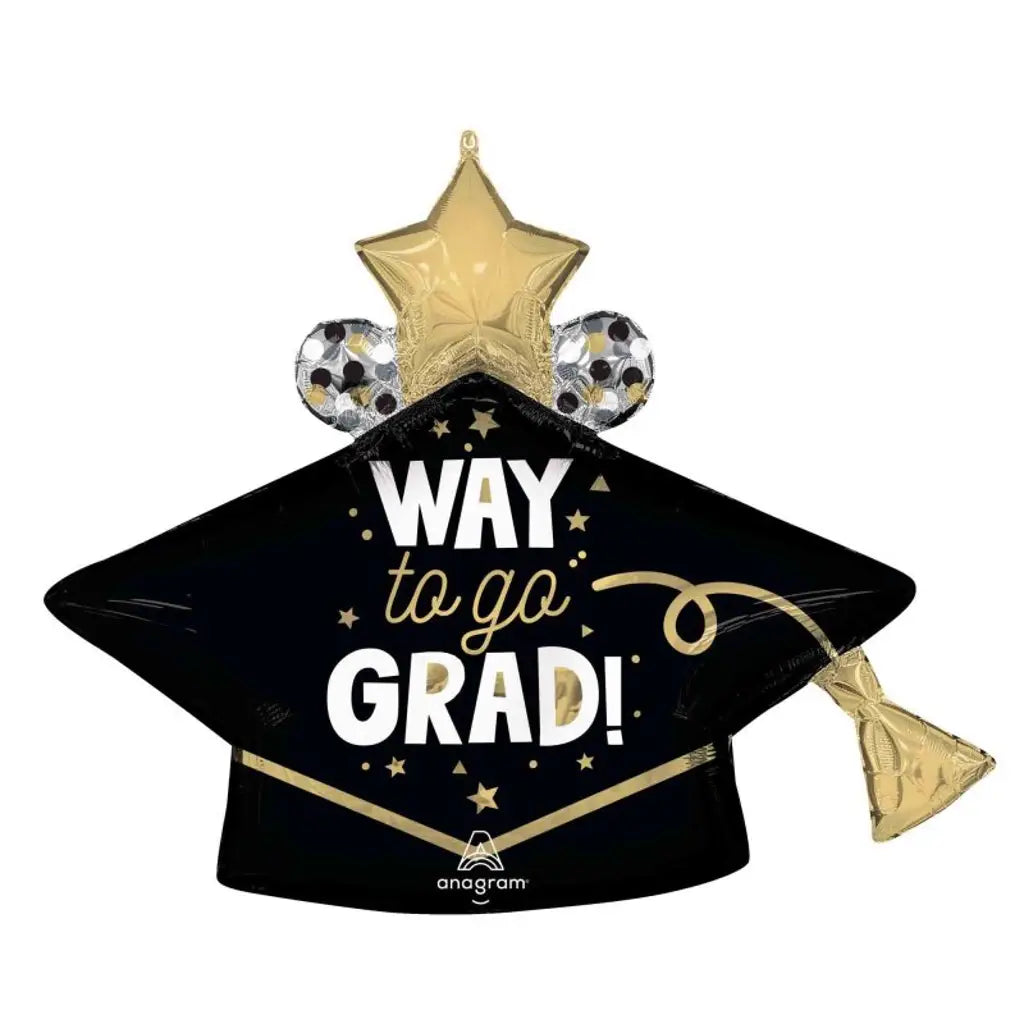 Foil Balloon Supershape Way to Go Grad Cap 83x66cm 4758001