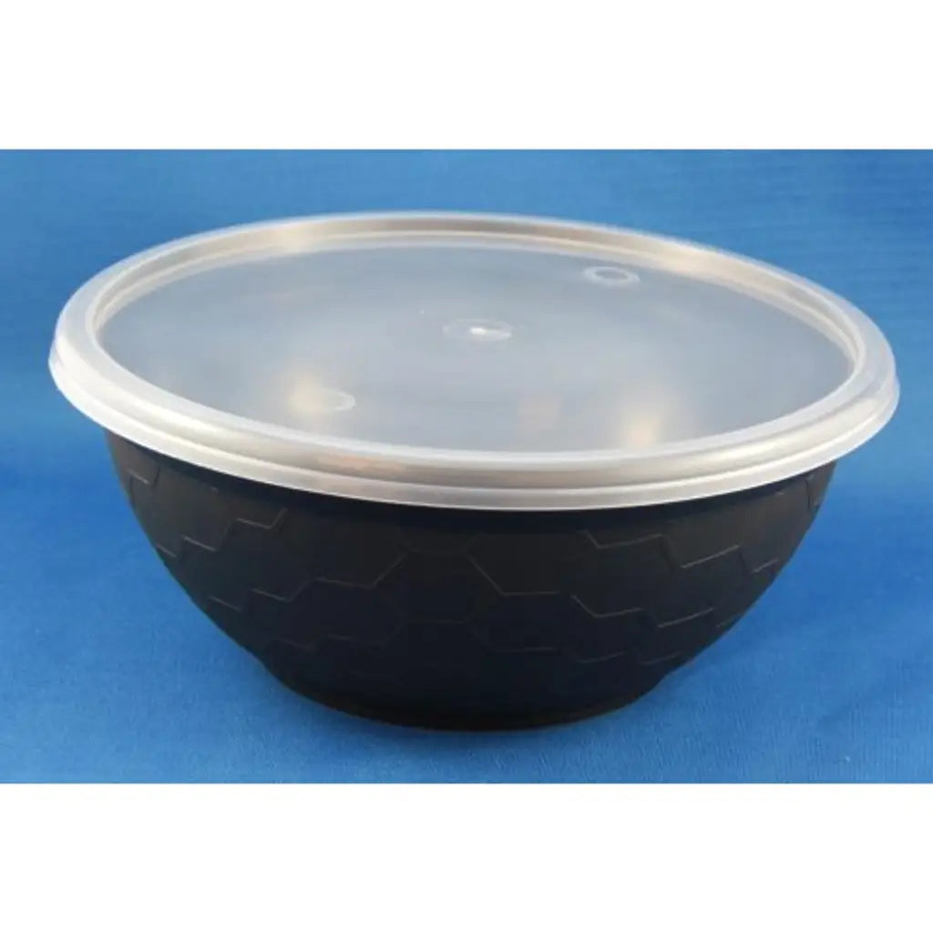 Food Container Plastic Bowl Black 1050ml 50Pk 364047