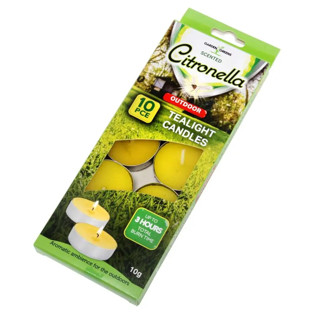 Garden Greens Citronella Candles Tealight 3h 10g 10Pk 160860