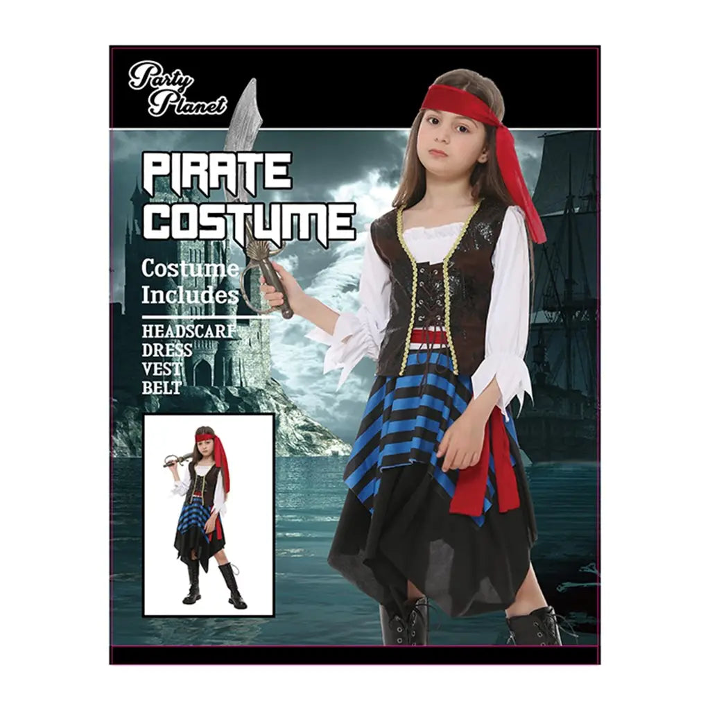 Girl Pirate Including Headscarf Shirt W/Vest Skirt Belt Height 140cm Waist 62cm PP79168