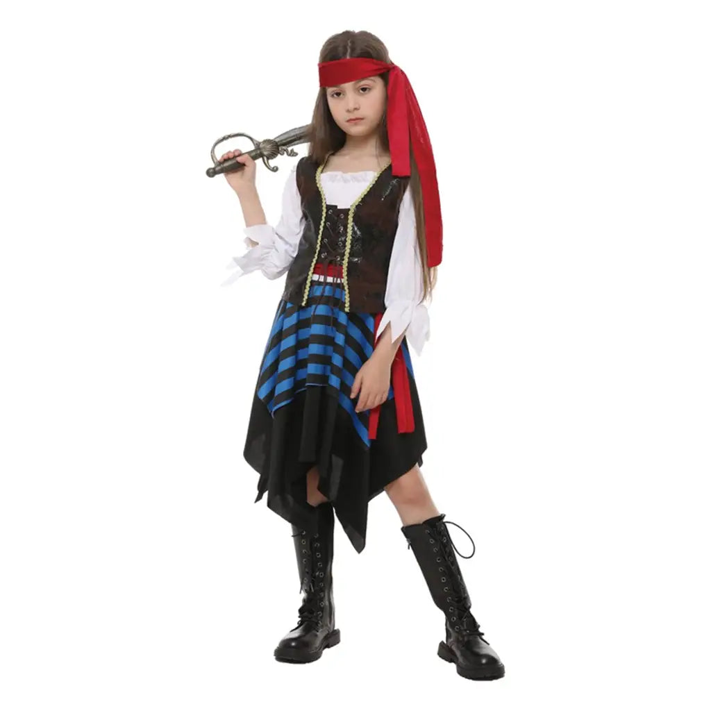 Girl Pirate Including Headscarf Shirt W/Vest Skirt Belt Height 140cm Waist 62cm PP79168