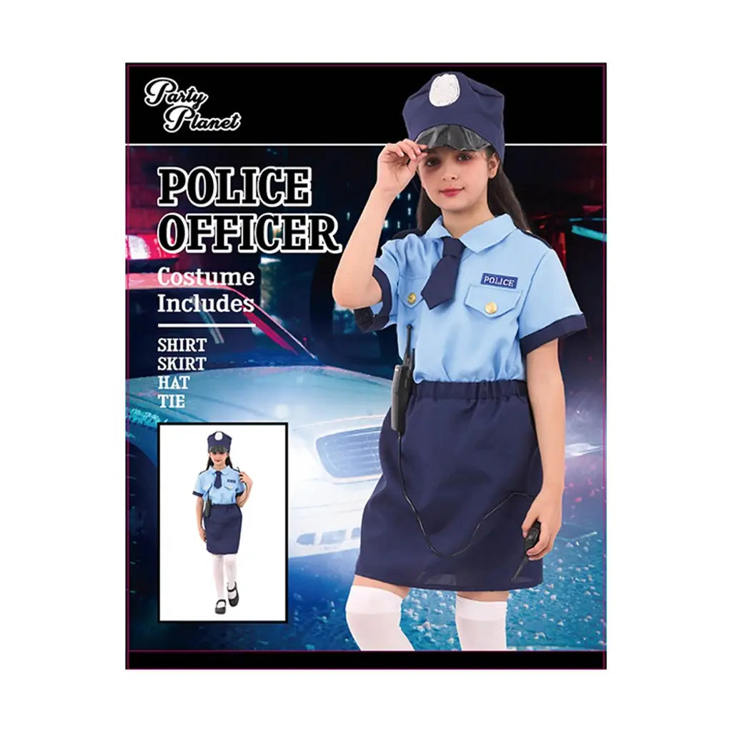 Girl Policewoman Costume-Including Shirt, Skirt, Hat, Tie, PP74238