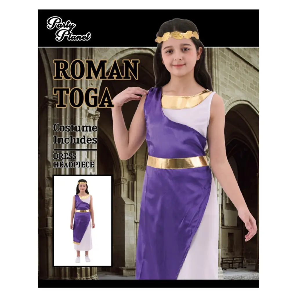 Girls Roman Toga Costume Including Dress, Headband PP49370