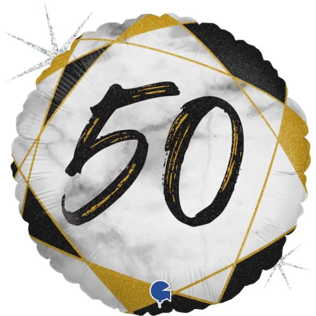 Grabo Foil Balloon 50 Birthday Marble Black 18in G78065GHK
