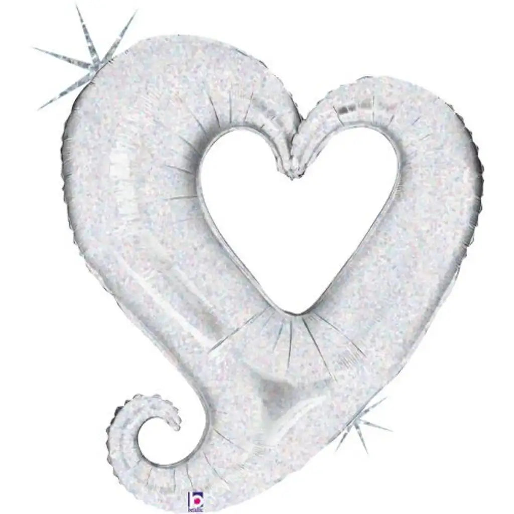 Grabo Foil Balloon Chain of Hearts Silver 37in G85126HP