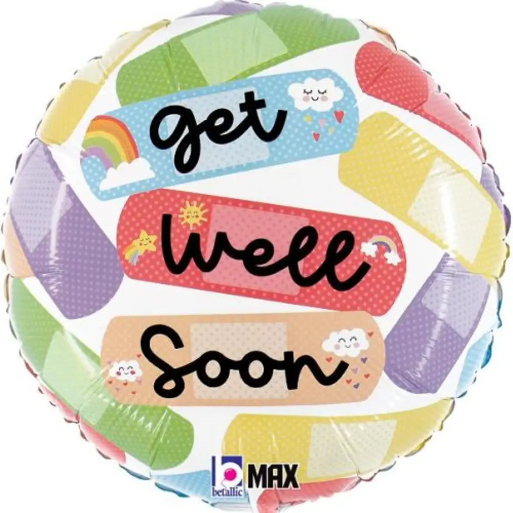 Grabo Foil Balloon Cheerful Get Well Soon Bandaid 18in G26222P