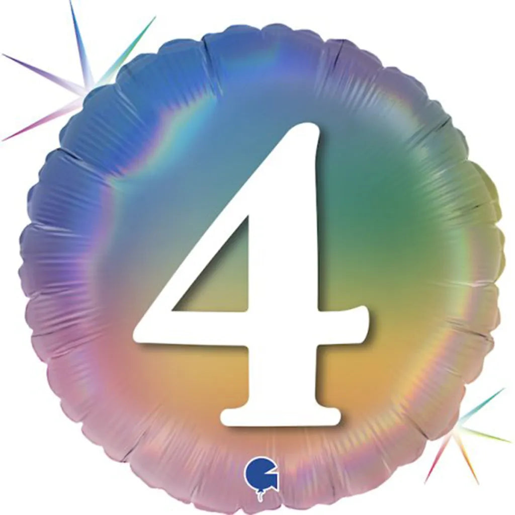 Grabo Foil Balloon Pastel Rainbow Number 4 18in G78044RH
