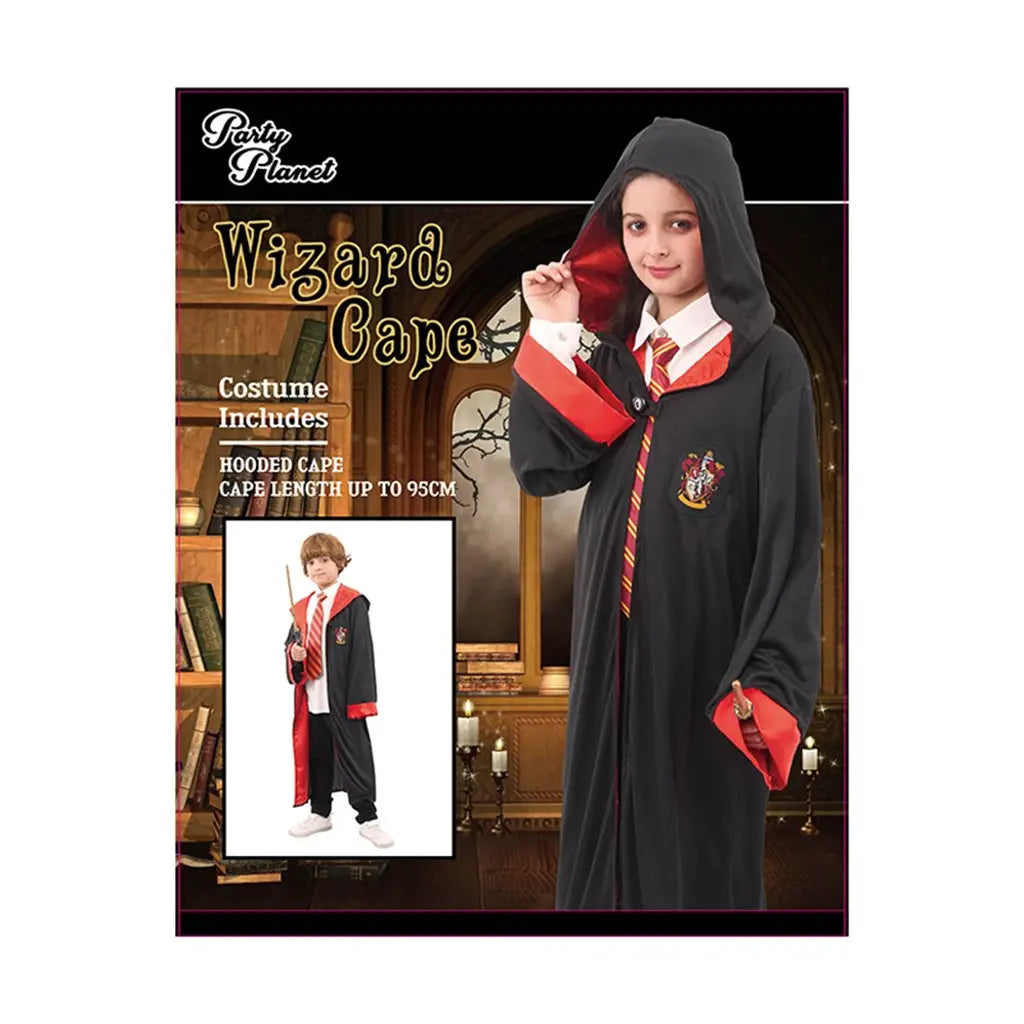 Gryffindor House Cape Costume One Size Including Hooded Cape, Size Cape Length 95Cm PP78663-ONE SIZE