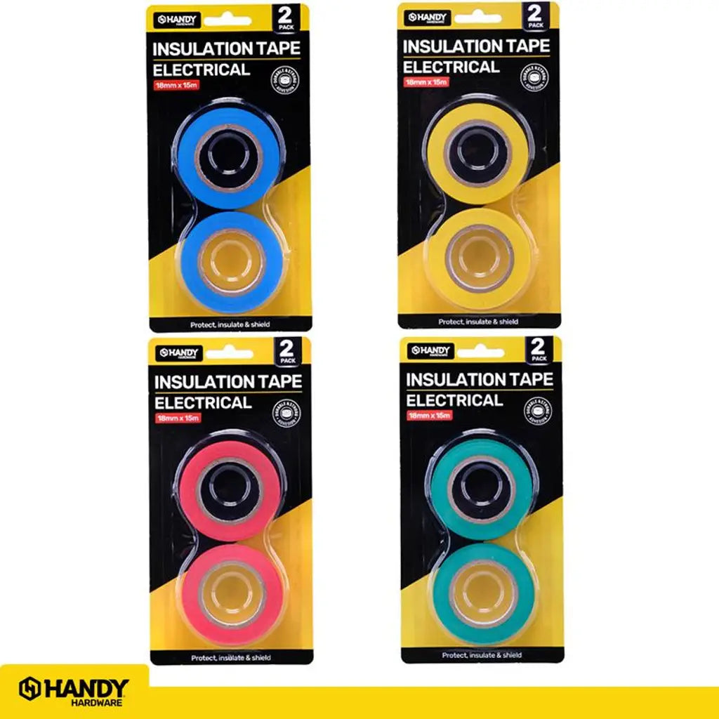 Handy Hardware Assorted Insulation Electrical Tape 18mmX15m 2Pk 205127