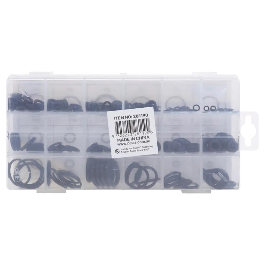 Handy Hardware Black Rubber O Ring Washer Set Assorted Sizes 225Pcs 281190