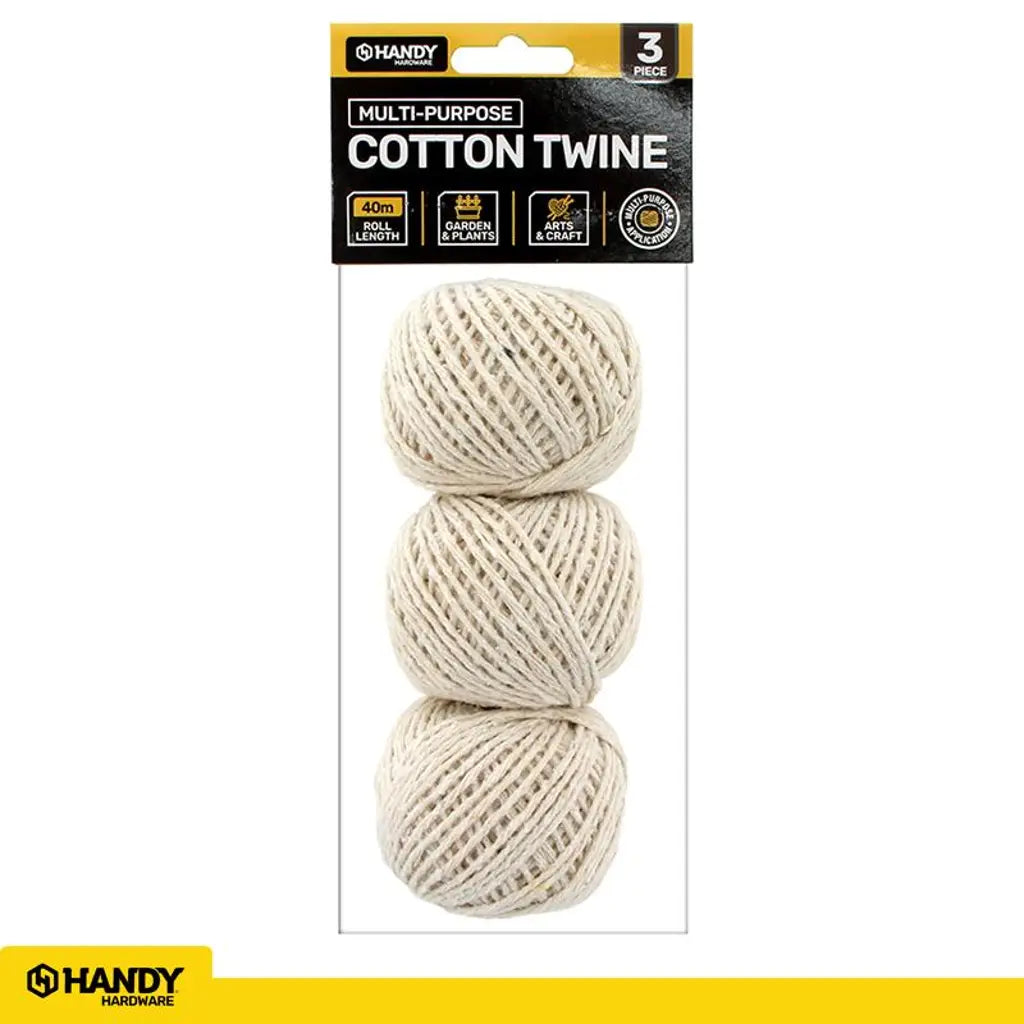 Handy Hardware Cotton Twine 1.5mmX40m 3Pk 144617