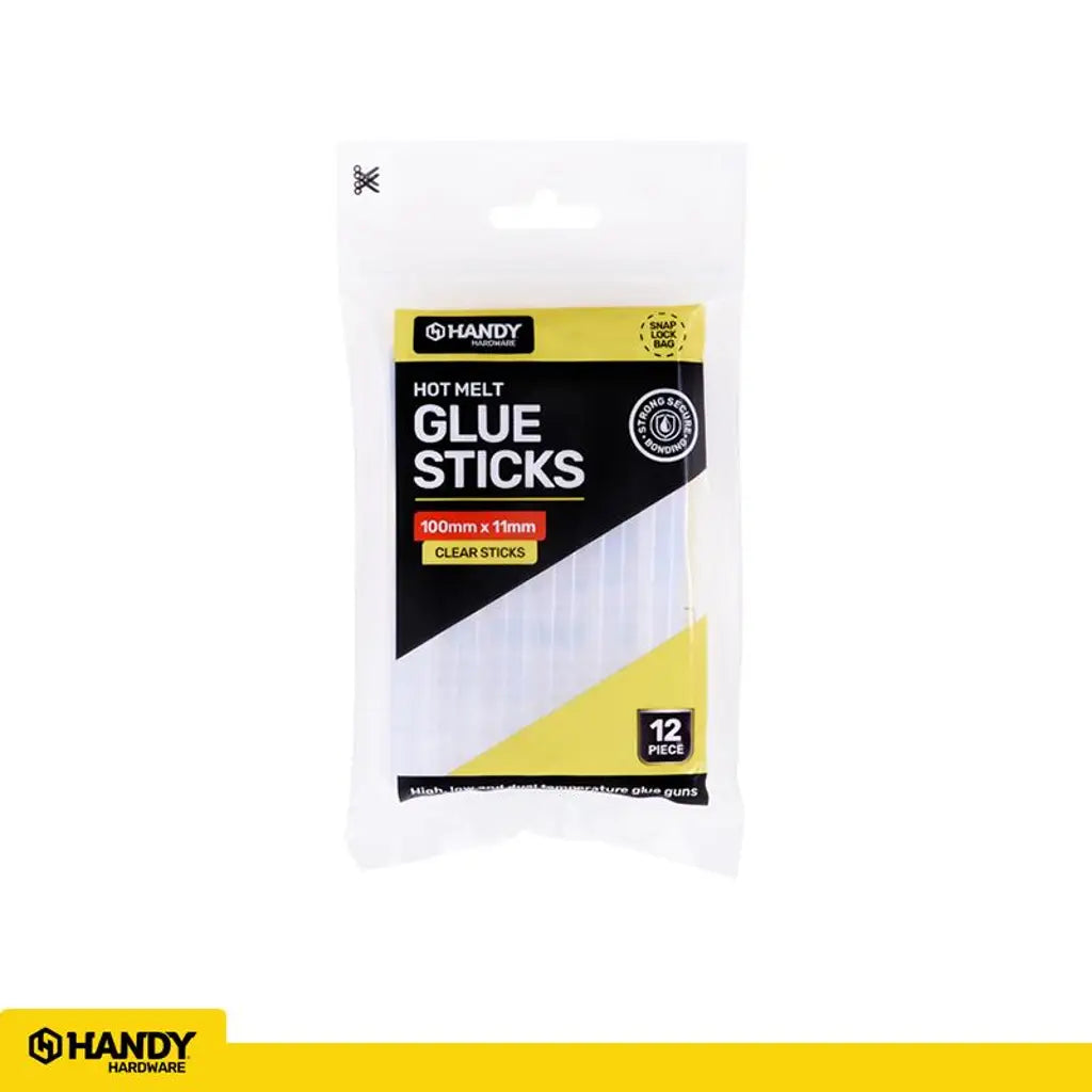 Handy Hardware Glue Gun Hot Melt Glue Sticks 100x11mm Clear 12Pcs 279500