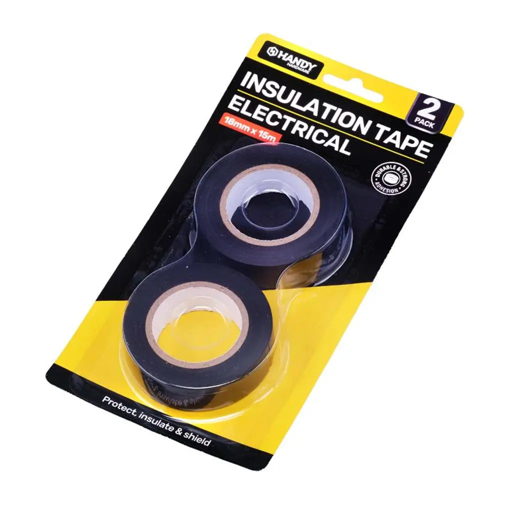 Handy Hardware Insulation Electrical Tape Black 18mmX15m 2Pk 205134