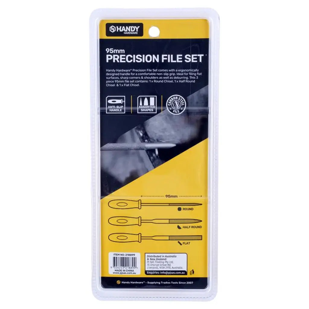 Handy Hardware Precision File Set 95mm 3Pcs 218899