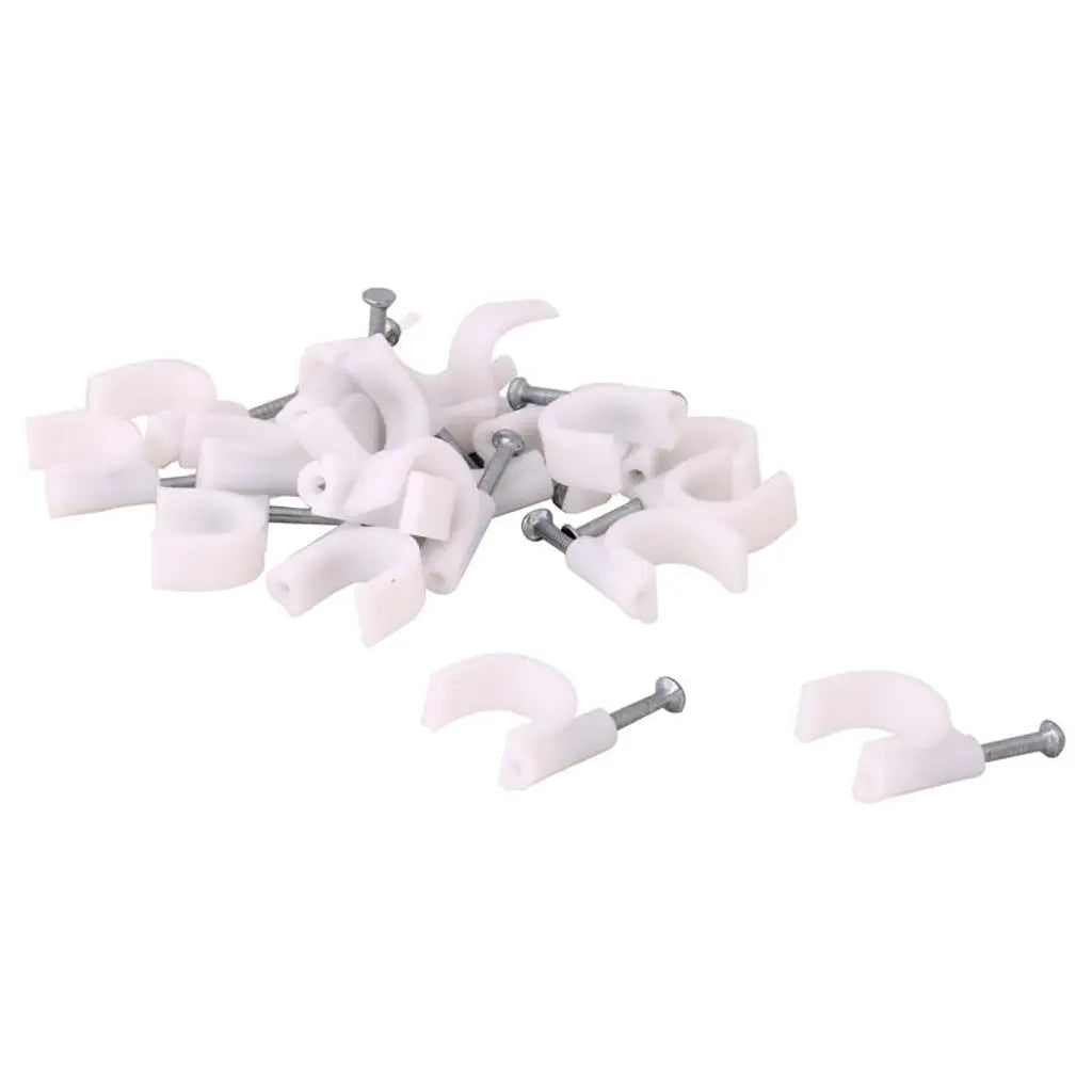 Handy Hardware Round Cable Clips 10x10mm 80Pcs 225477