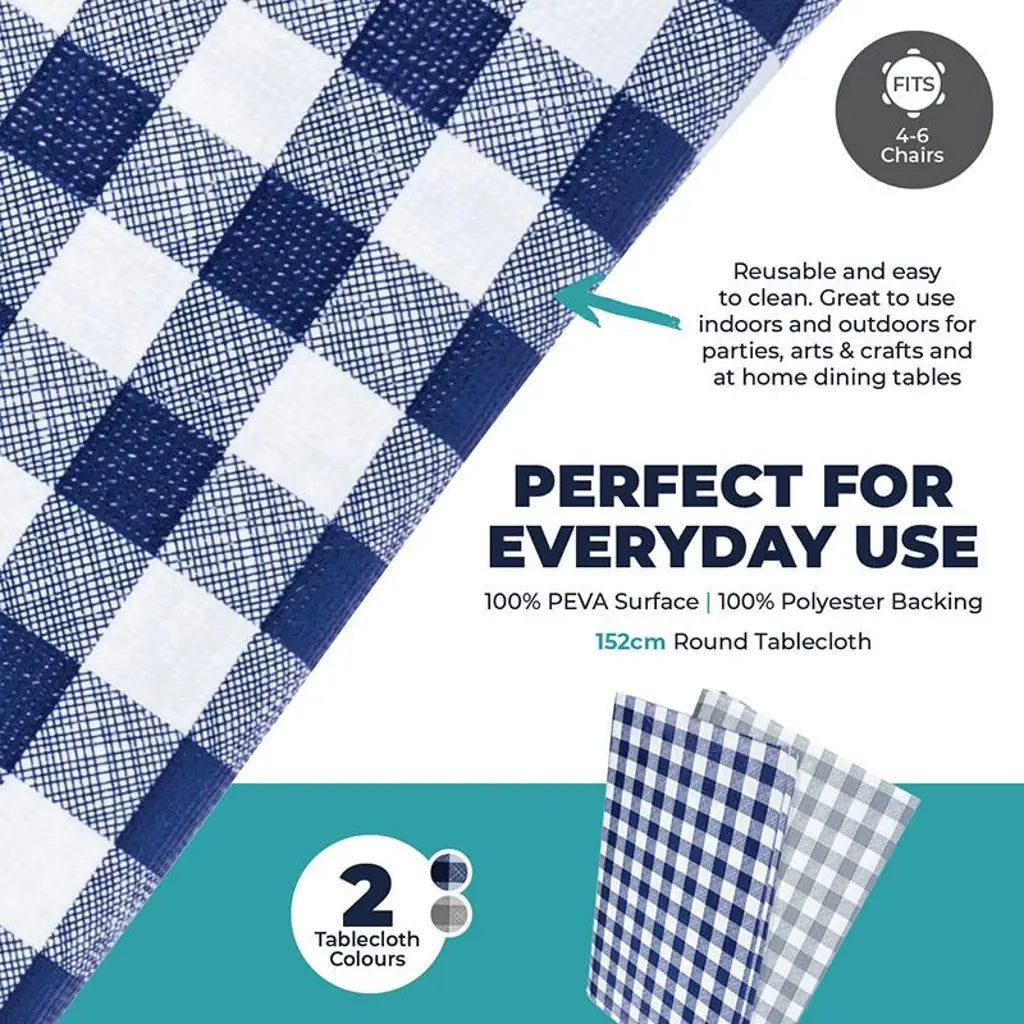 Home Master Checkered Round Tablecloth 152cm 232420