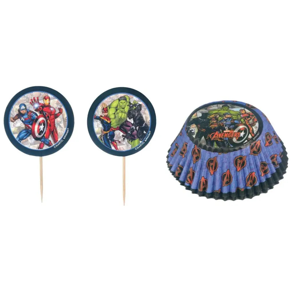 Marvel Avengers Powers Unite Cupcake Cases & Picks Set 24Pk 140280